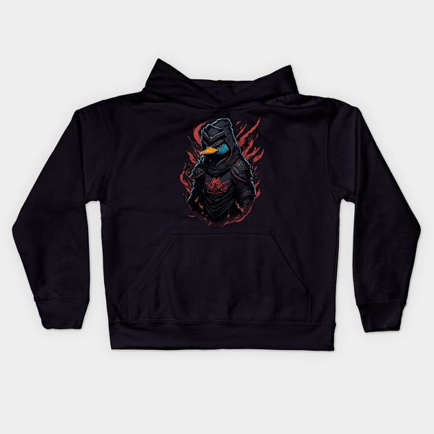 Evil Ninja Duck 005 Kids Hoodie by Kulturmagazine